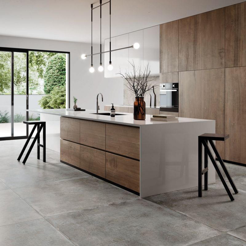 Walls & floors - Oostkamp - keramische tegel - vloer - beton look - grijs - keuken